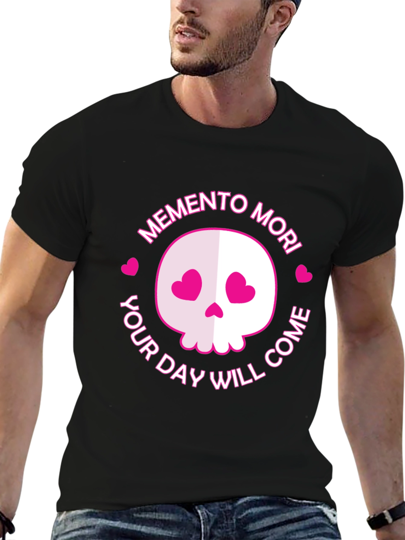 Memento Mori Skull Graphic Tee - Black