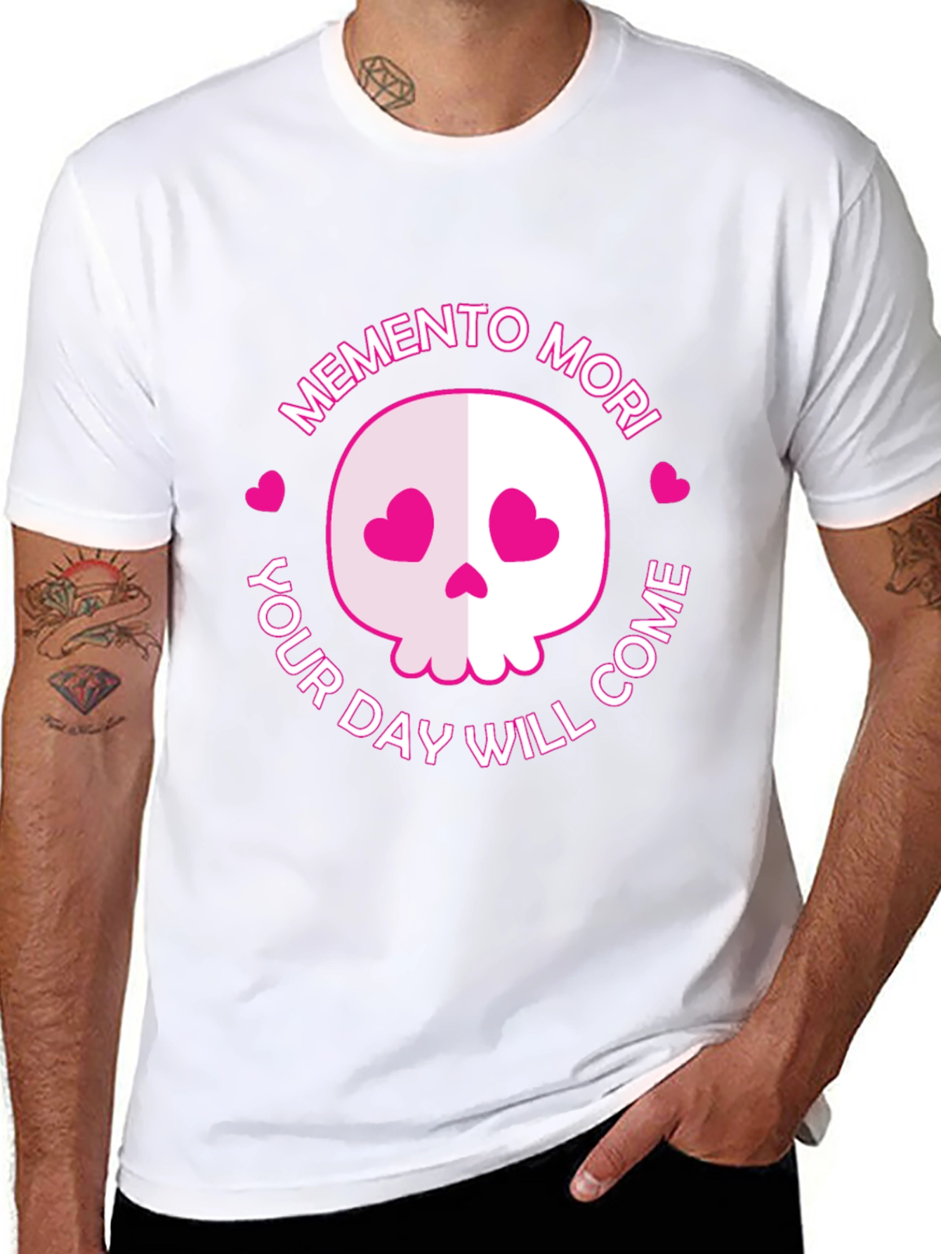Memento Mori Skull Graphic Tee - Black