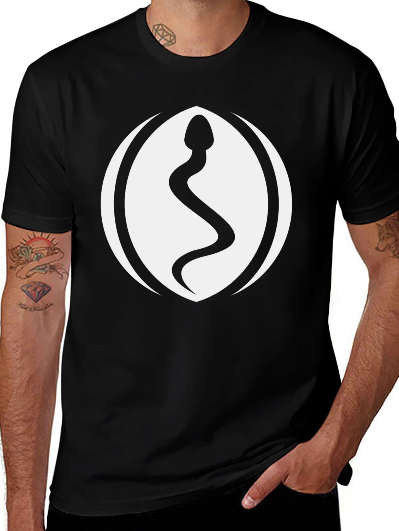 Snake Symbol Black T-Shirt