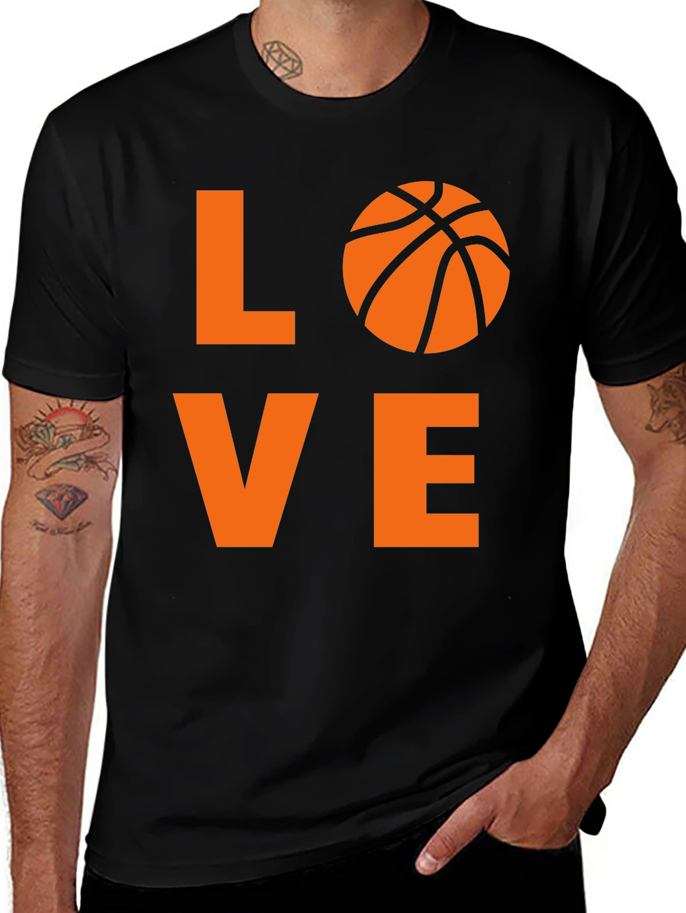 Love Basketball Graphic Tee - Black Cotton Shirt
