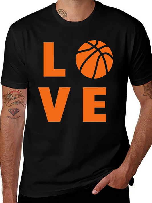 Love Basketball Graphic Tee - Black Cotton Shirt