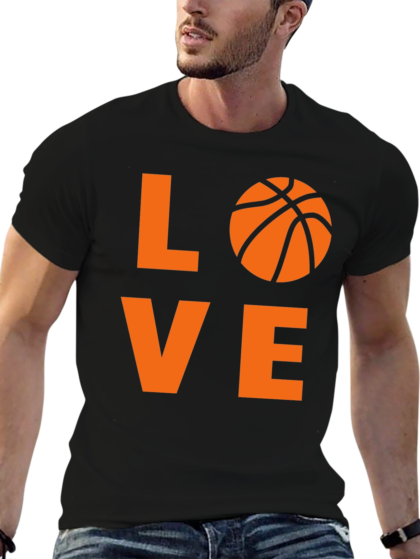 Love Basketball Graphic Tee - Black Cotton Shirt