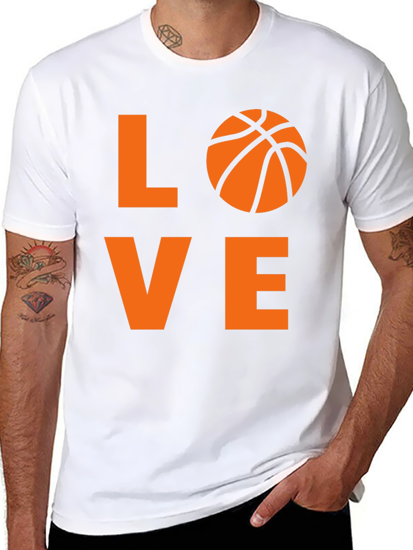 Love Basketball Graphic Tee - Black Cotton Shirt