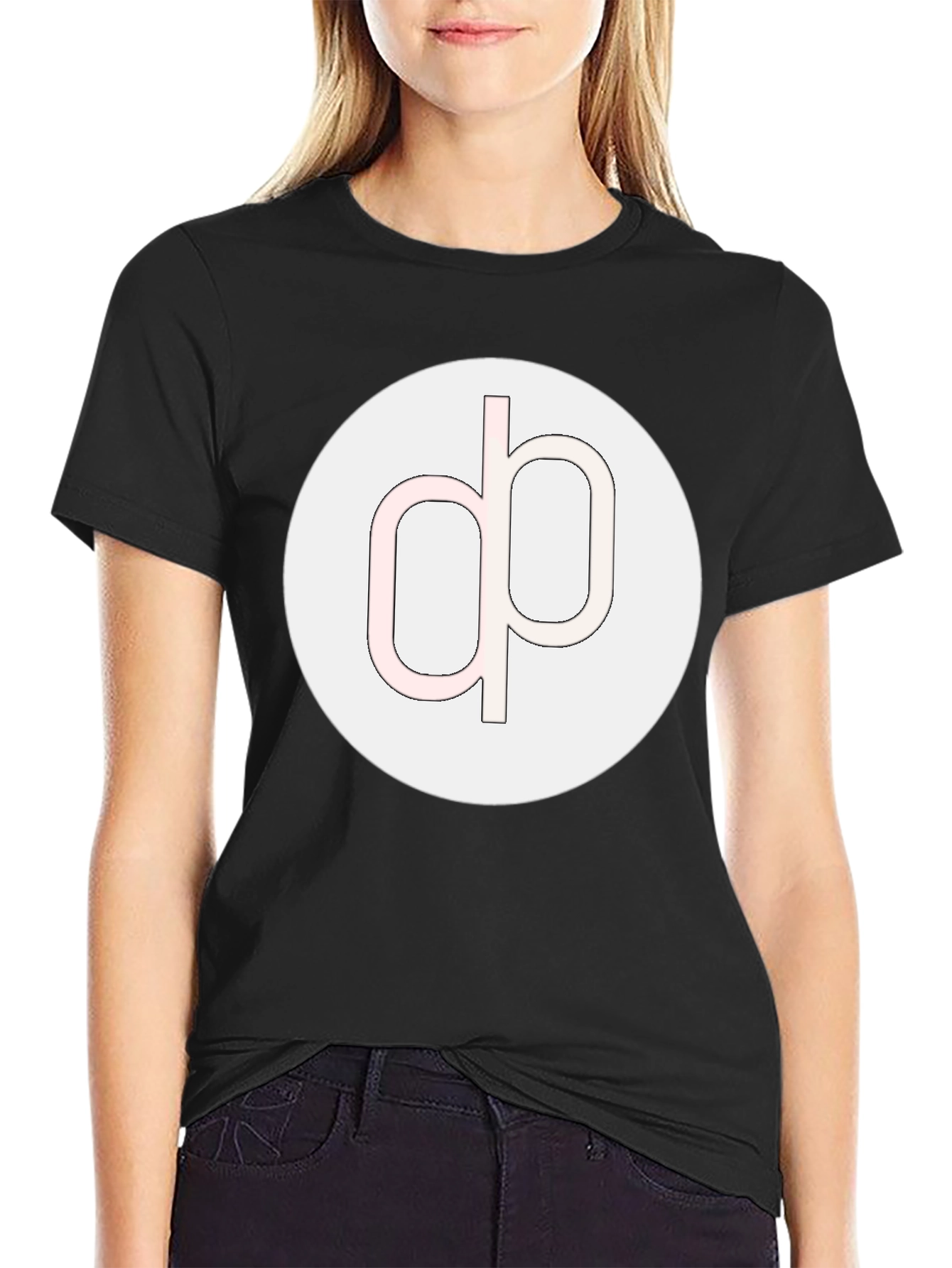 Modern Graphic Tee - Black Cotton Blend