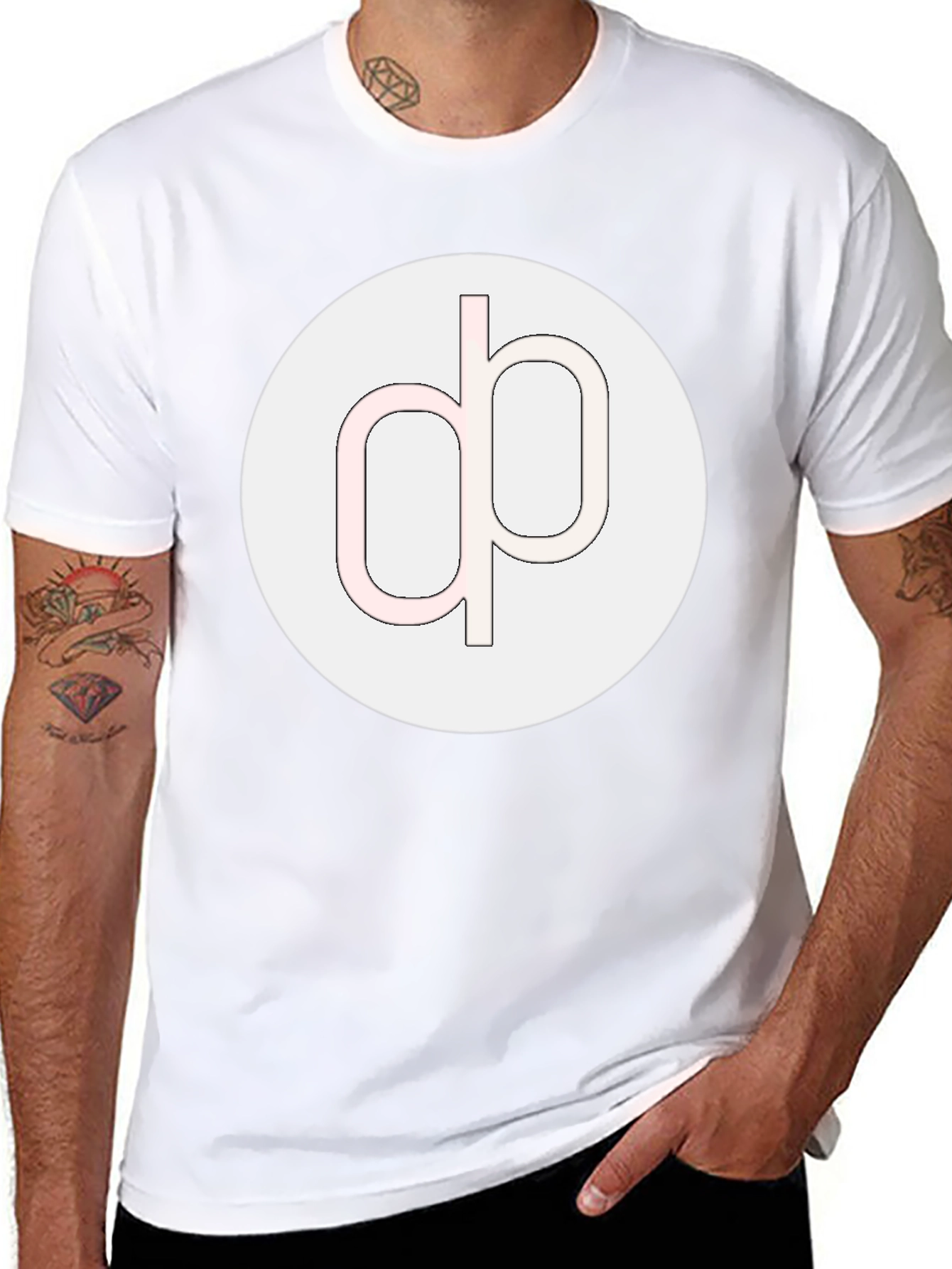 Modern Graphic Tee - Black Cotton Blend