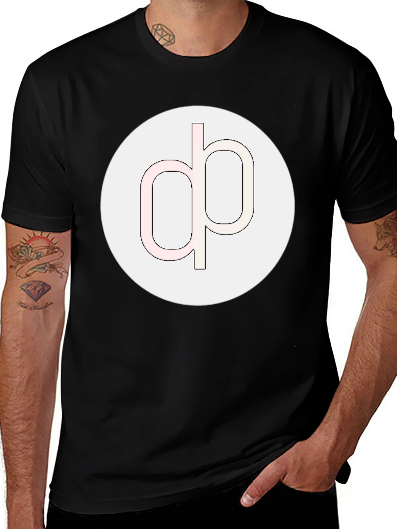 Modern Graphic Tee - Black Cotton Blend