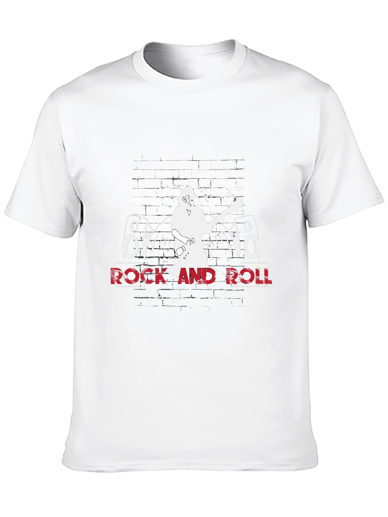Rock and Roll Graphic Tee - Black Cotton T-Shirt