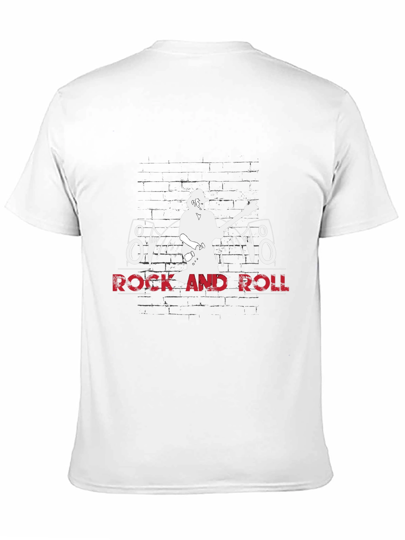 Rock and Roll Graphic Tee - Black Cotton T-Shirt