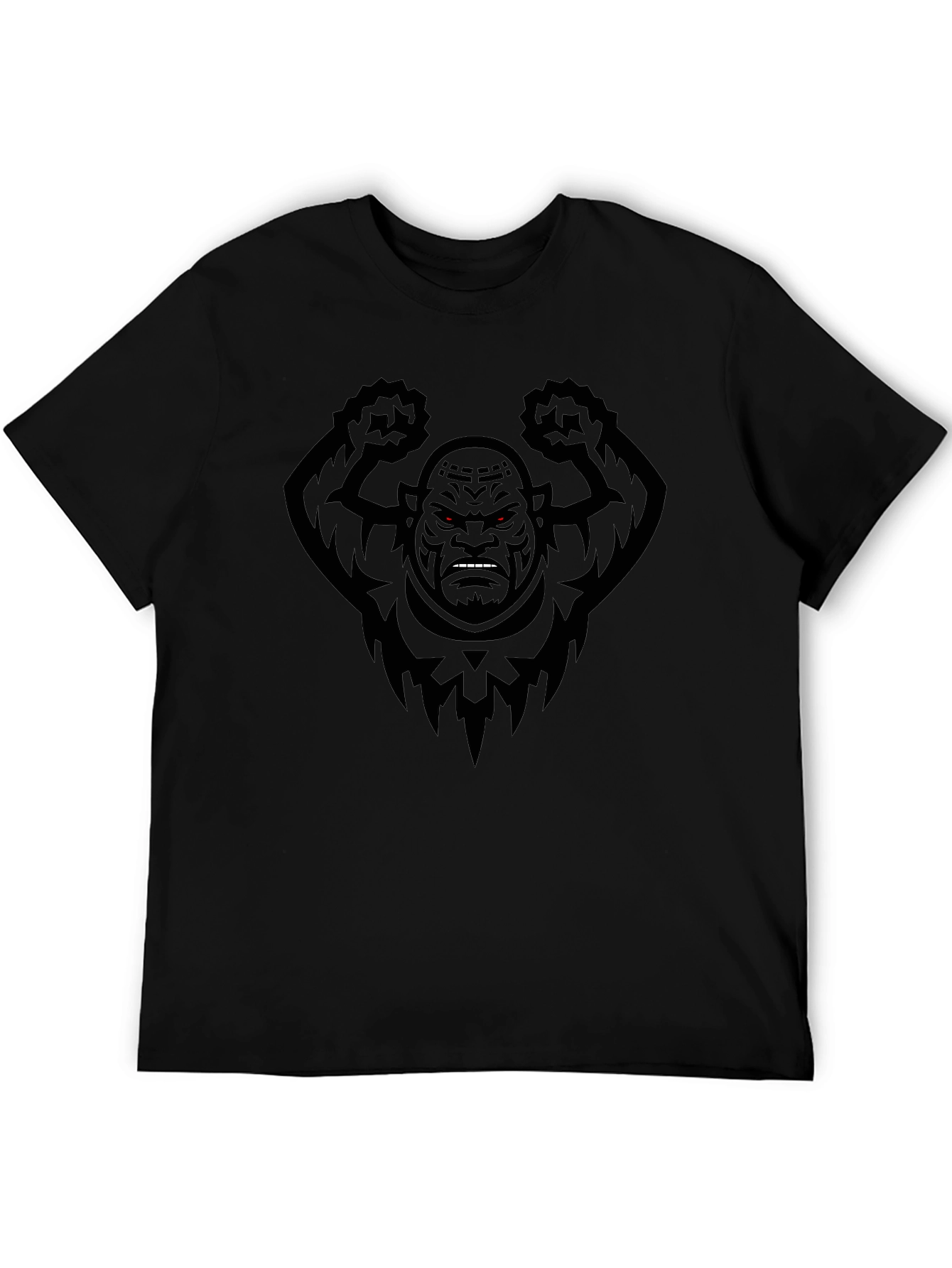 Mens Black Graphic Tee - Angry Orc Design
