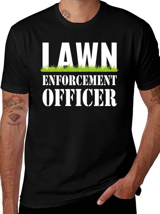 Lawn Enforcement Officer Graphic T-Shirt - Funny Gardening Tee