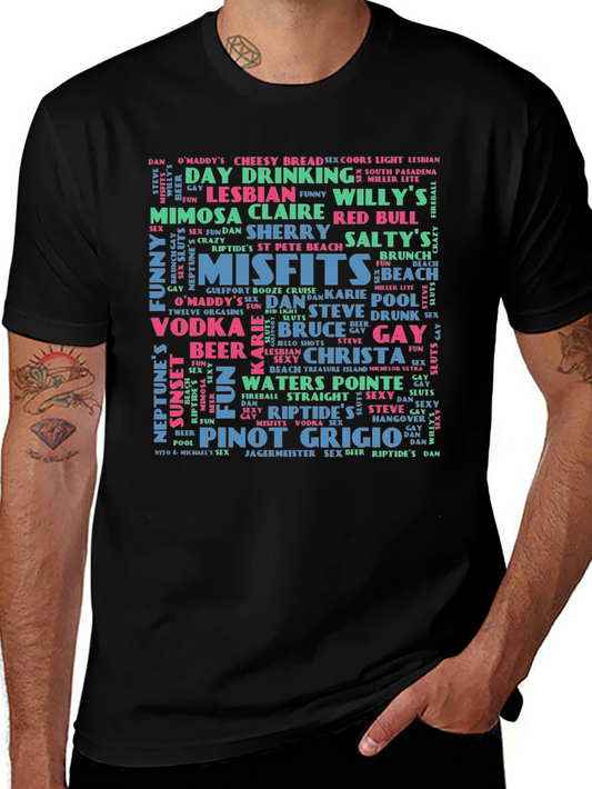 Word Cloud T-Shirt: Day Drinking Misfits & More