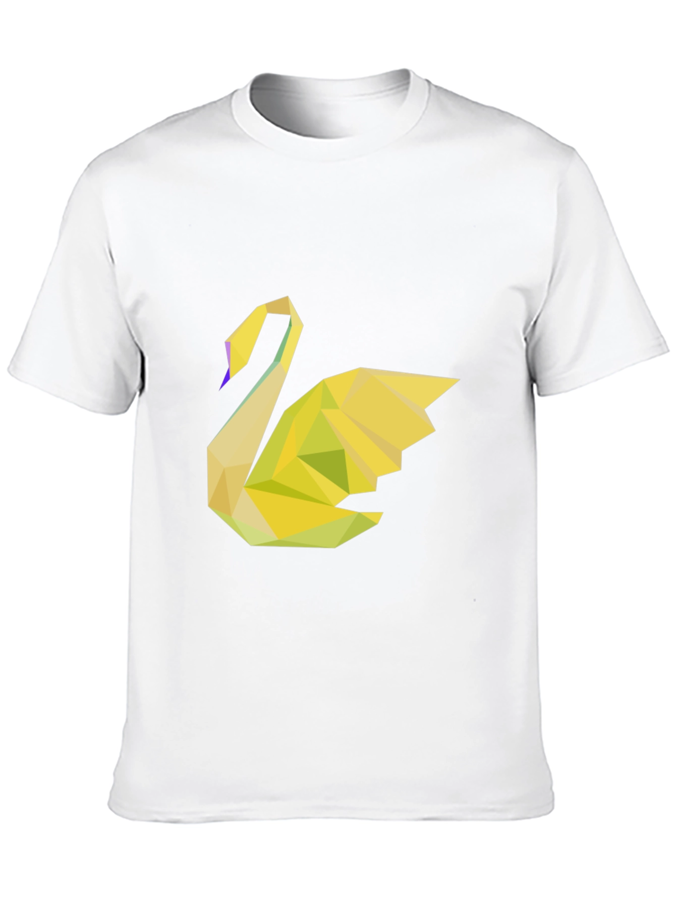 Geometric Swan Black Tee - Modern Graphic Print