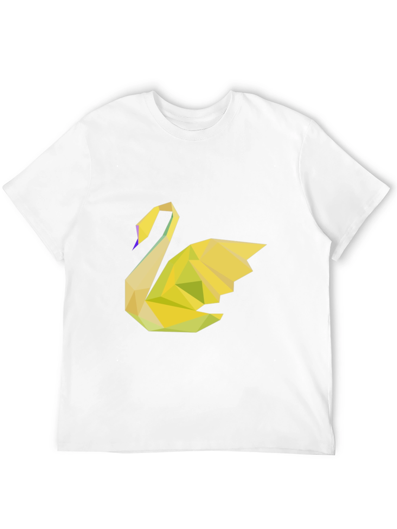 Geometric Swan Black Tee - Modern Graphic Print