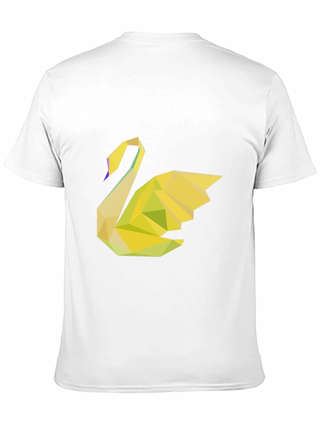 Geometric Swan Black Tee - Modern Graphic Print