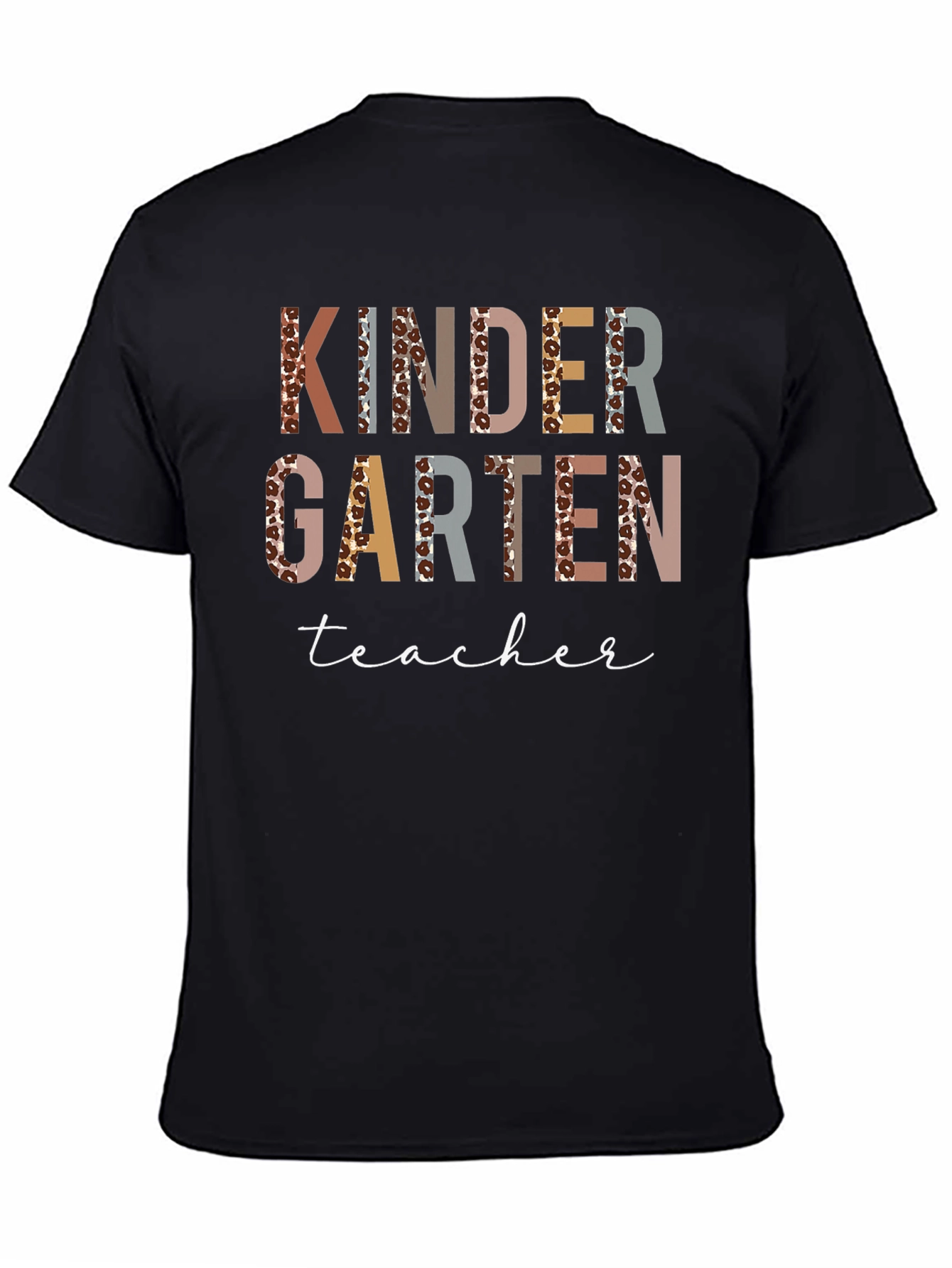 Kindergarten Teacher Leopard Print Graphic T-Shirt