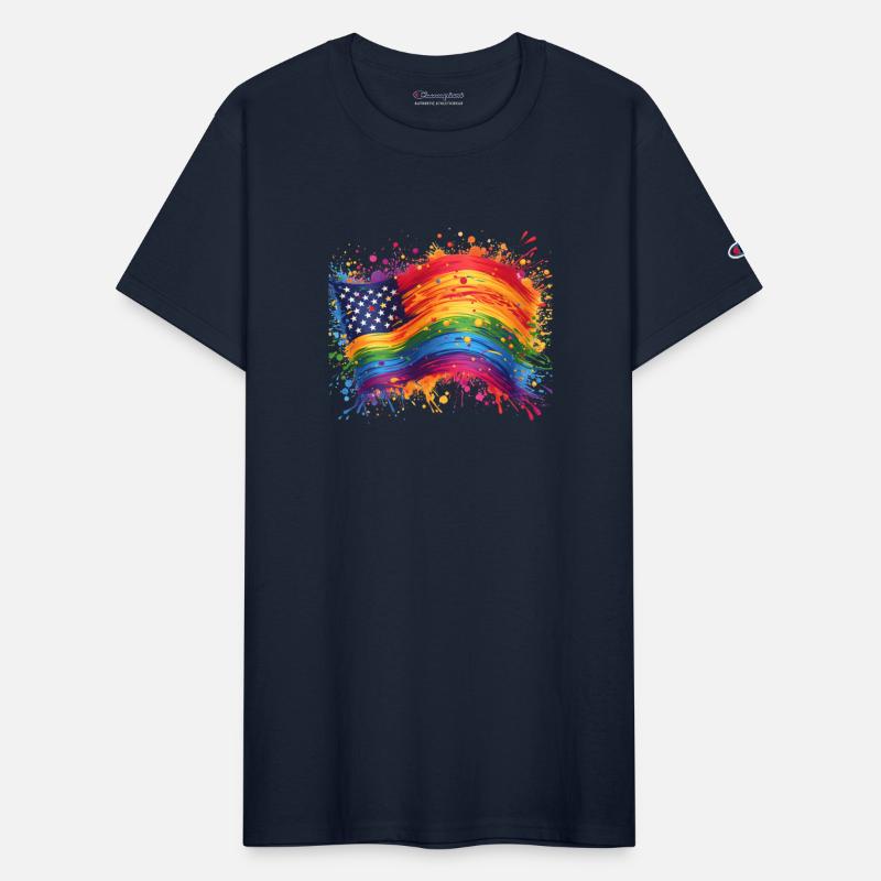 Rainbow American Flag Pride, Splatter Style Pride