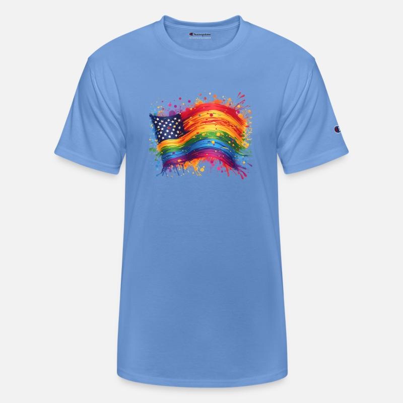 Rainbow American Flag Pride, Splatter Style Pride