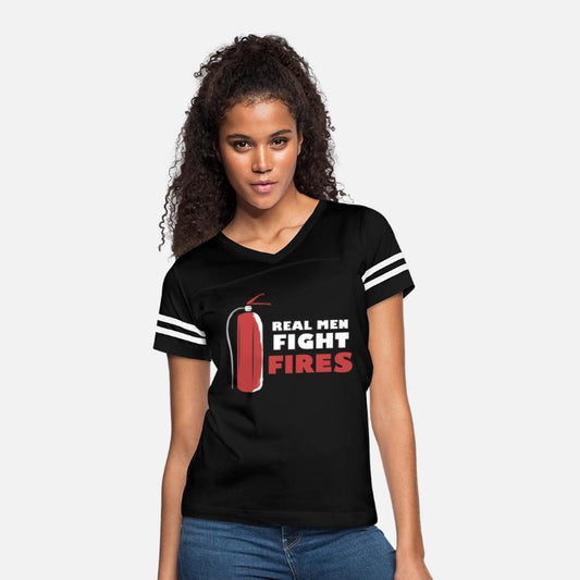 Real Men Fight Fires Funny Rescuers Fire Truck Lov