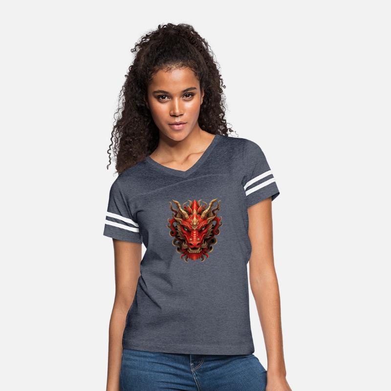 Red & Gold Dragon Head