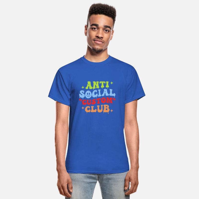 Retro Wavy Anti Custom Club For Dark Shirt