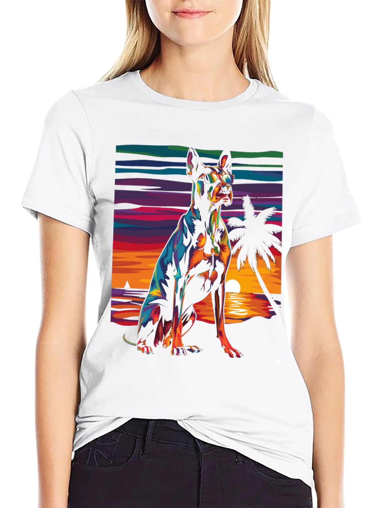 Dog Beach Sunset Graphic Tee