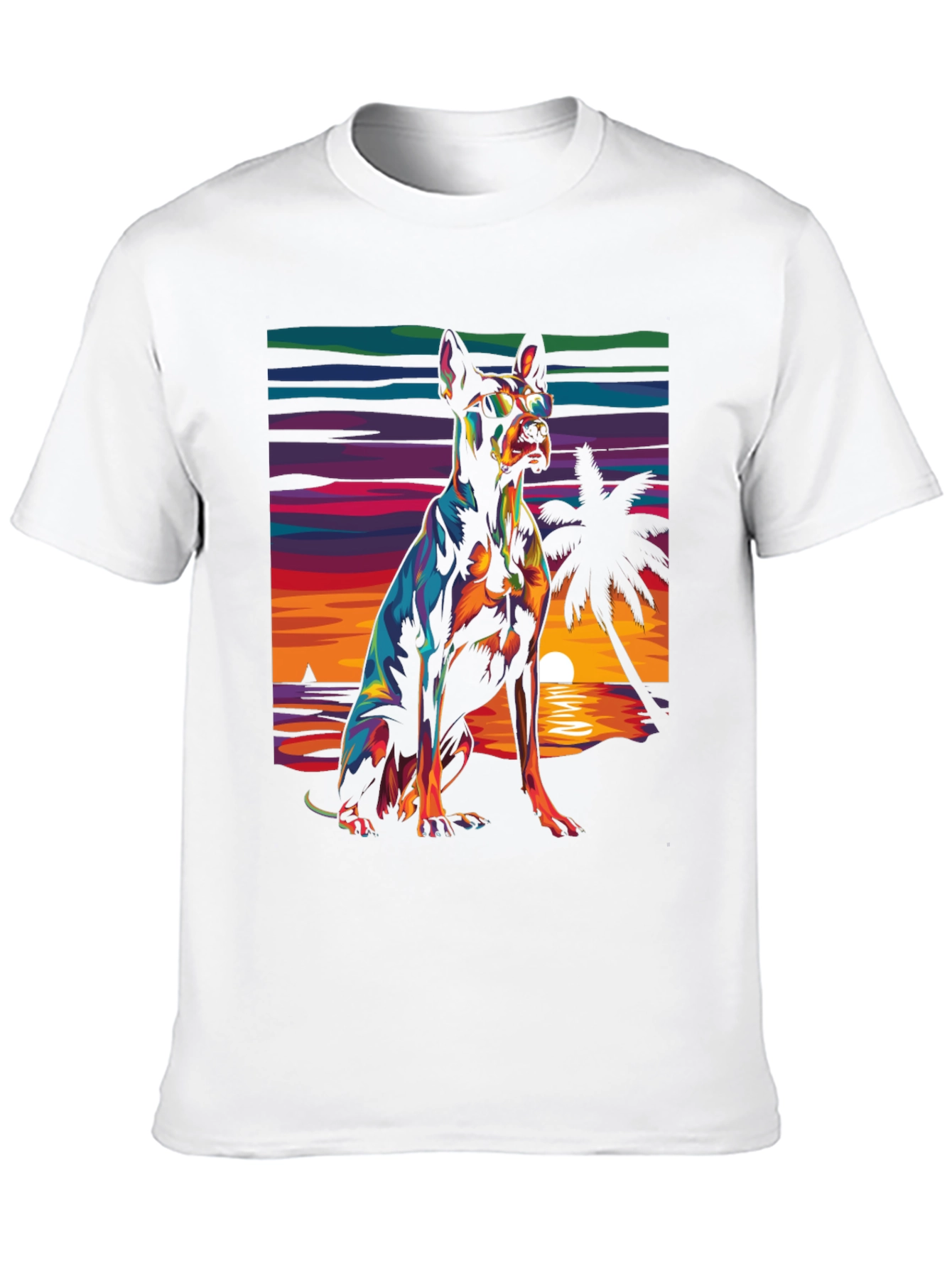 Dog Beach Sunset Graphic Tee