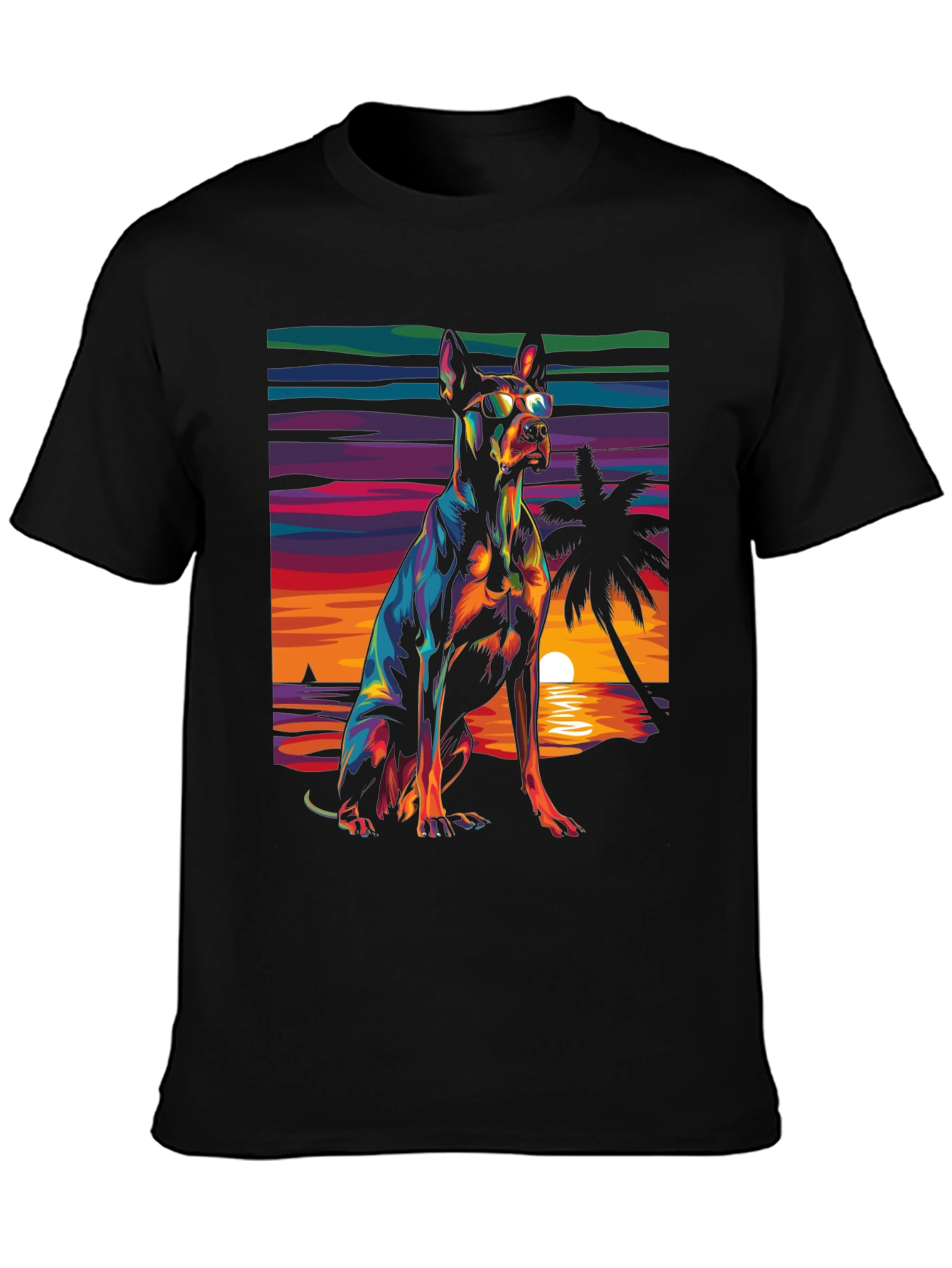 Dog Beach Sunset Graphic Tee