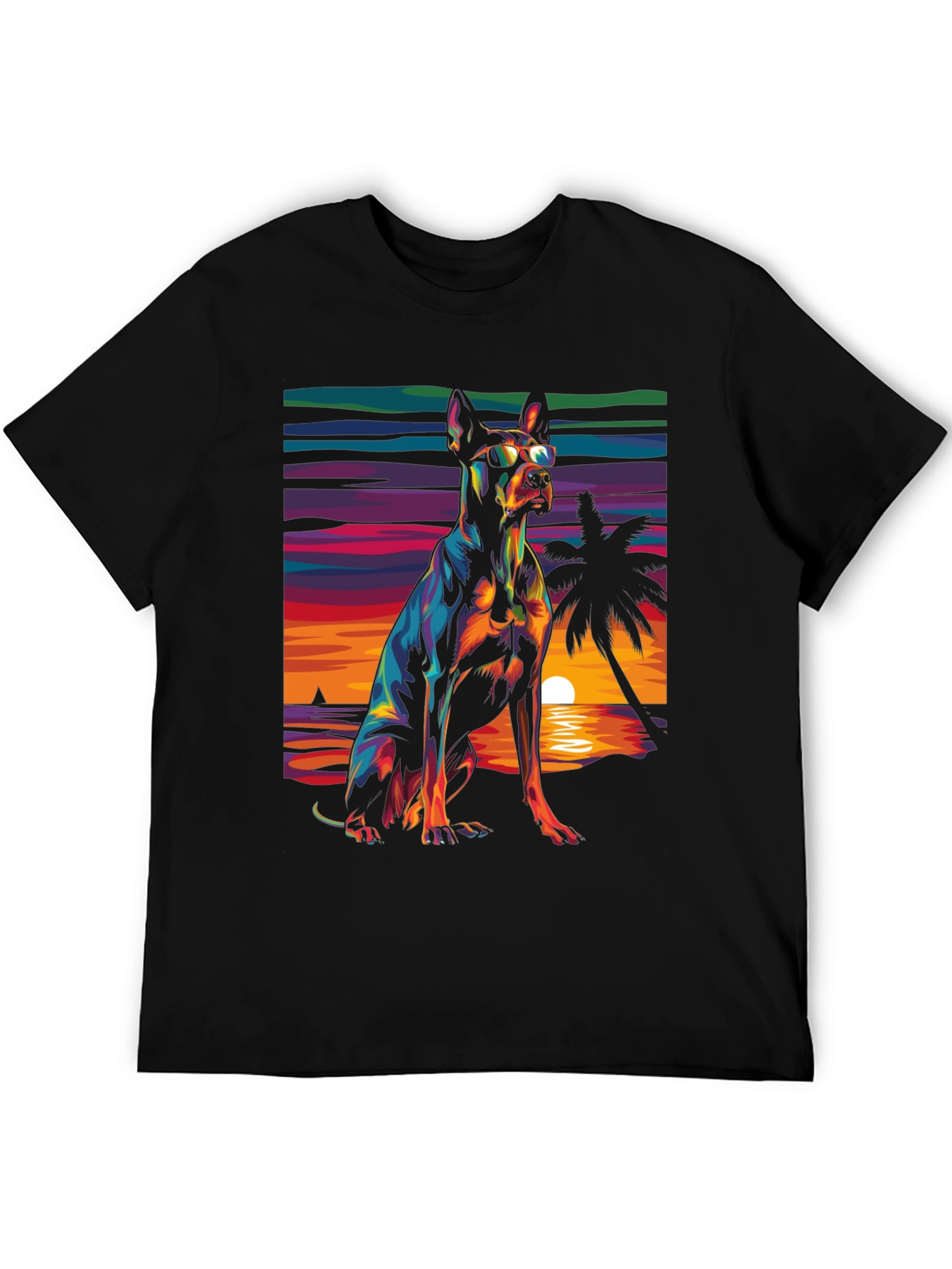 Dog Beach Sunset Graphic Tee