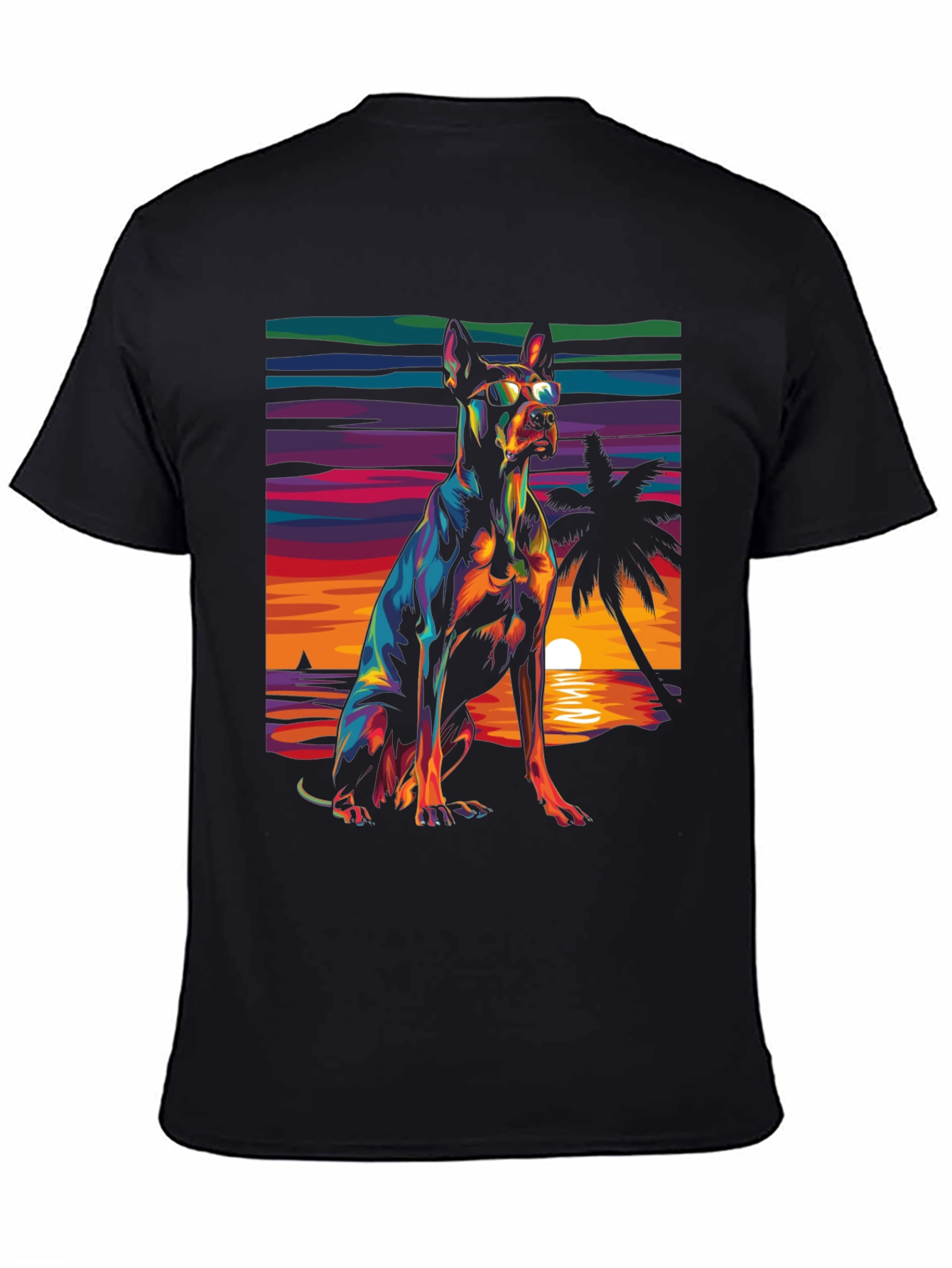 Dog Beach Sunset Graphic Tee