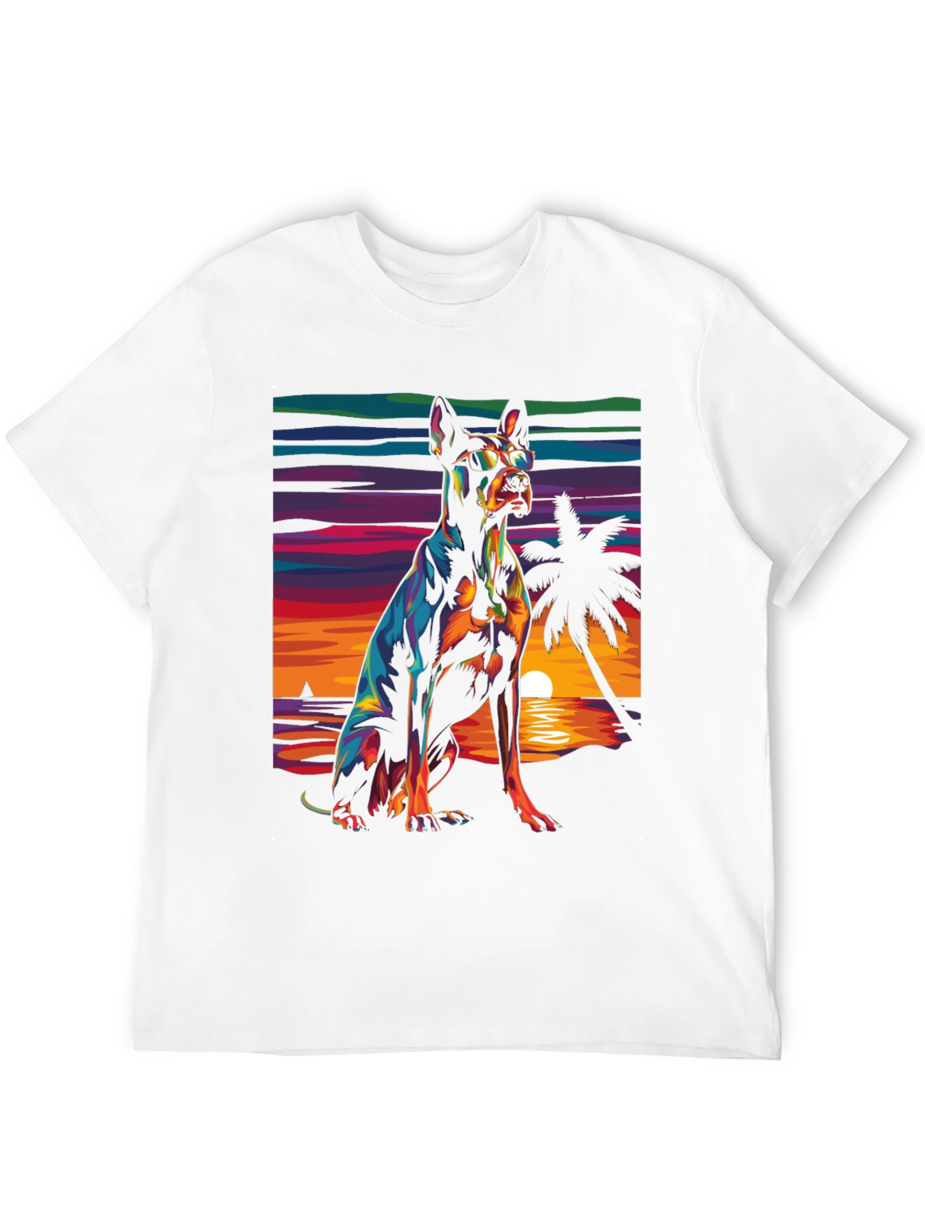 Dog Beach Sunset Graphic Tee