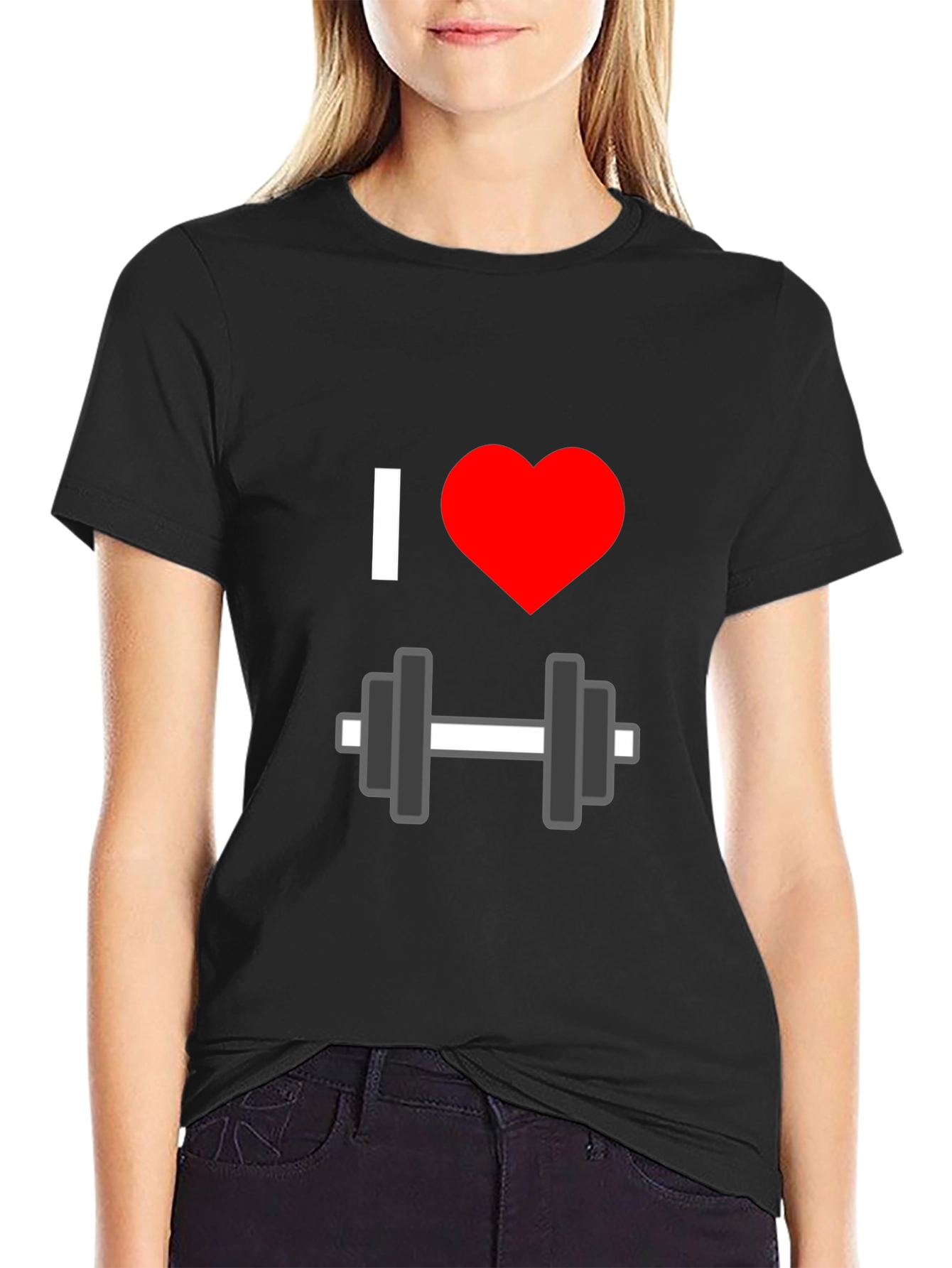 I Heart Dumbbells Graphic T-Shirt - Black Gym Tee