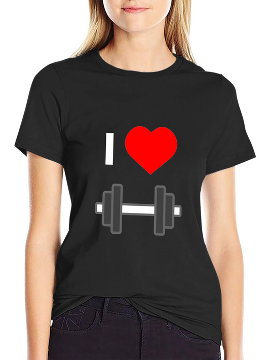 I Heart Dumbbells Graphic T-Shirt - Black Gym Tee