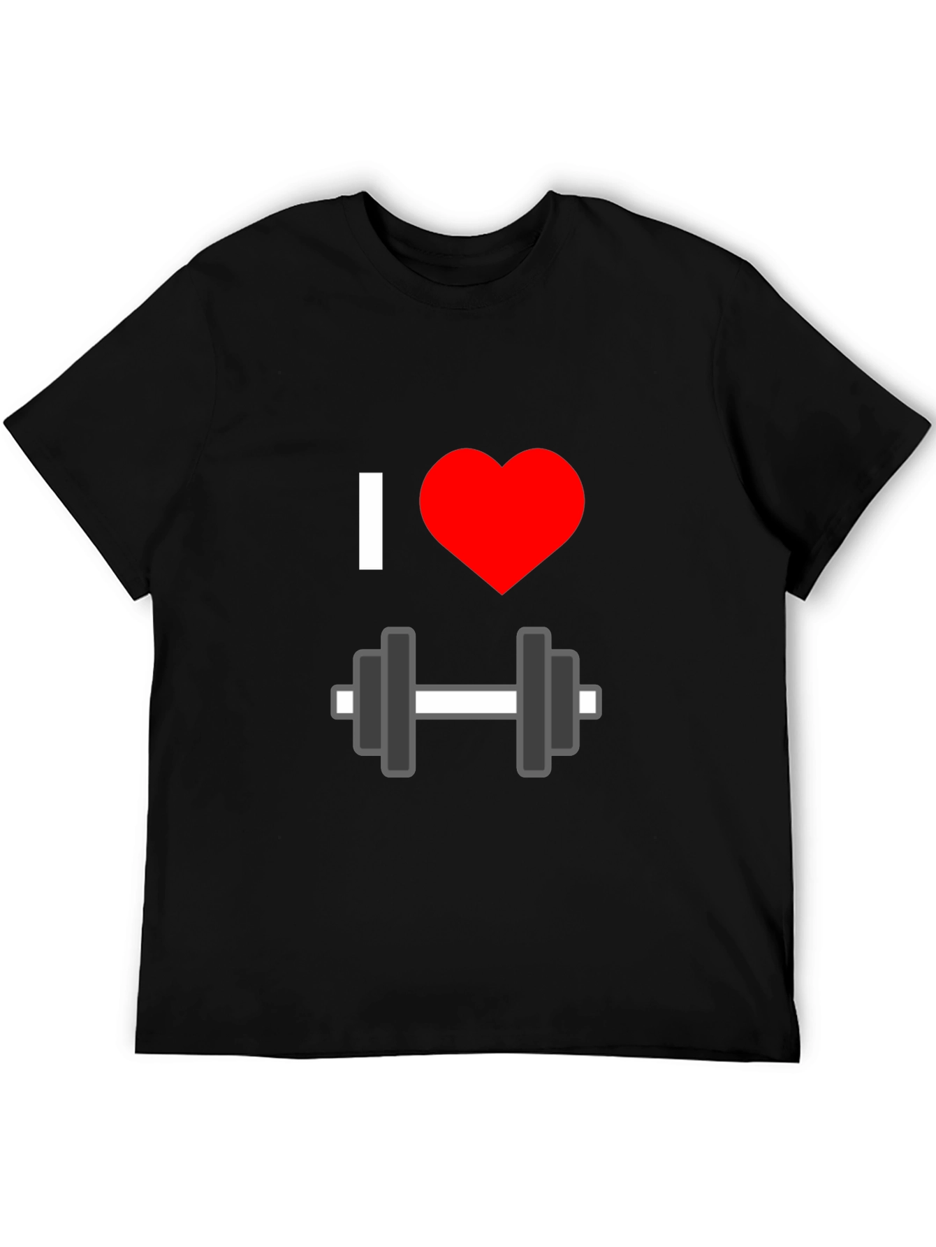 I Heart Dumbbells Graphic T-Shirt - Black Gym Tee