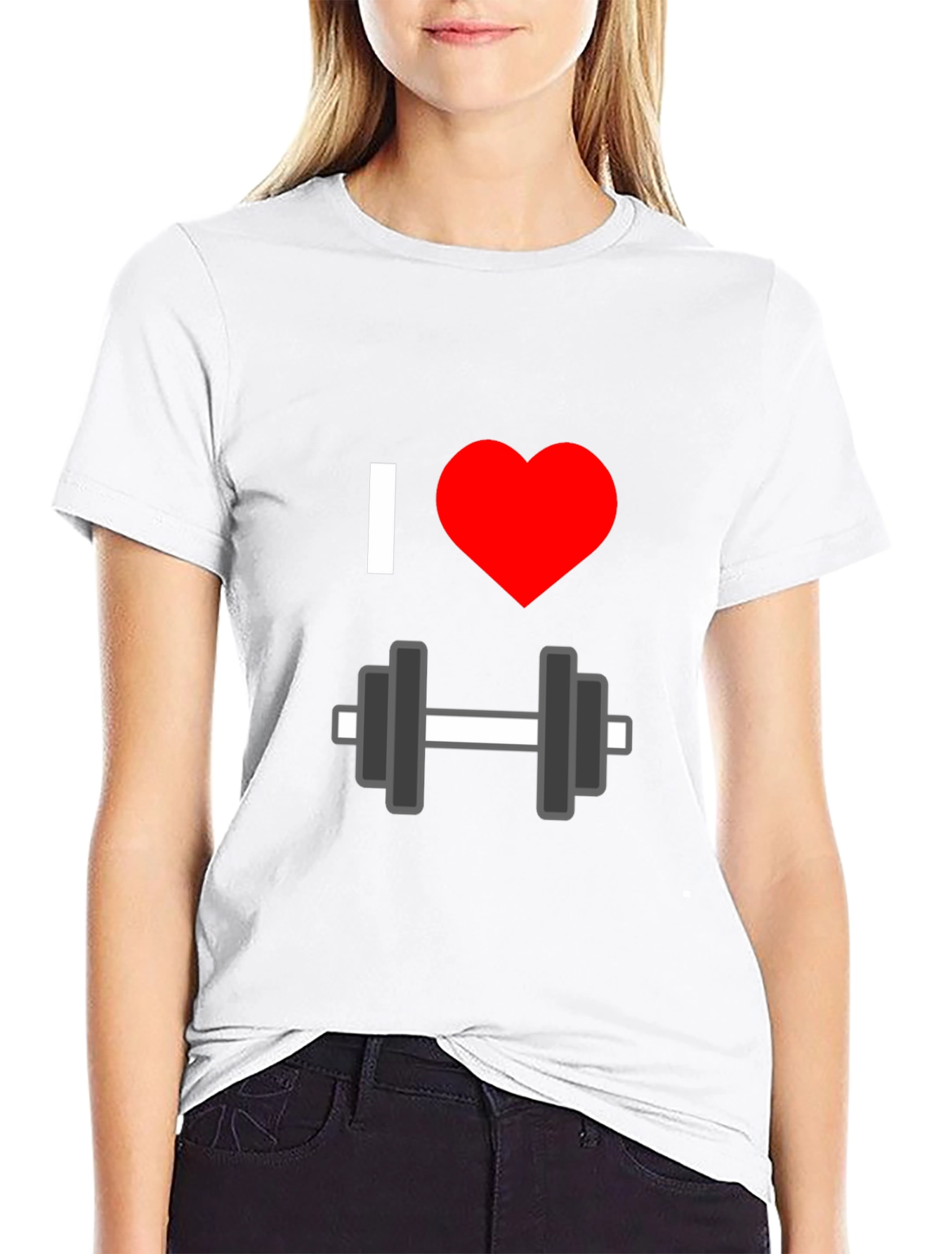 I Heart Dumbbells Graphic T-Shirt - Black Gym Tee