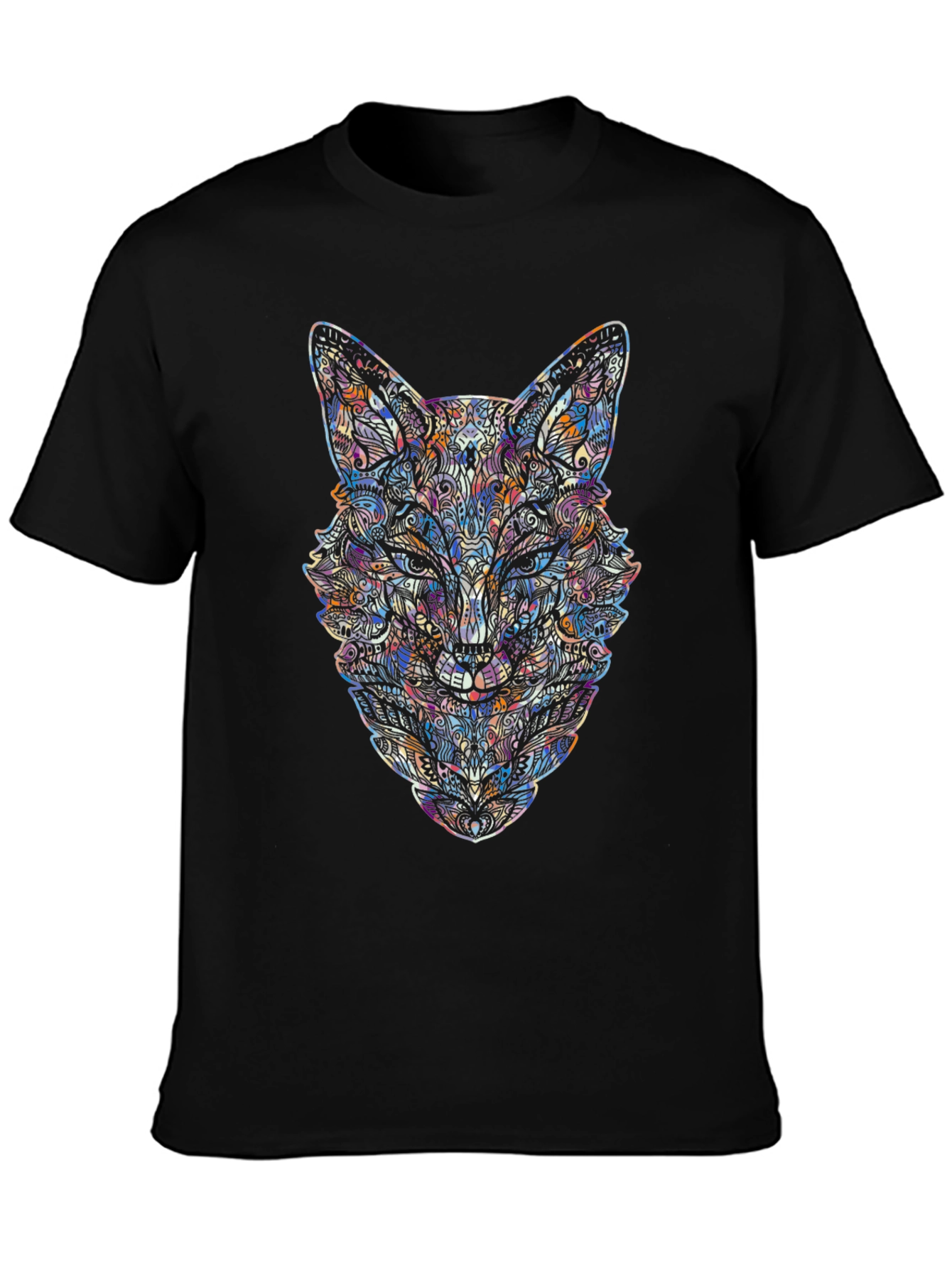 Abstract Fox Graphic Tee - Mens Black T-Shirt