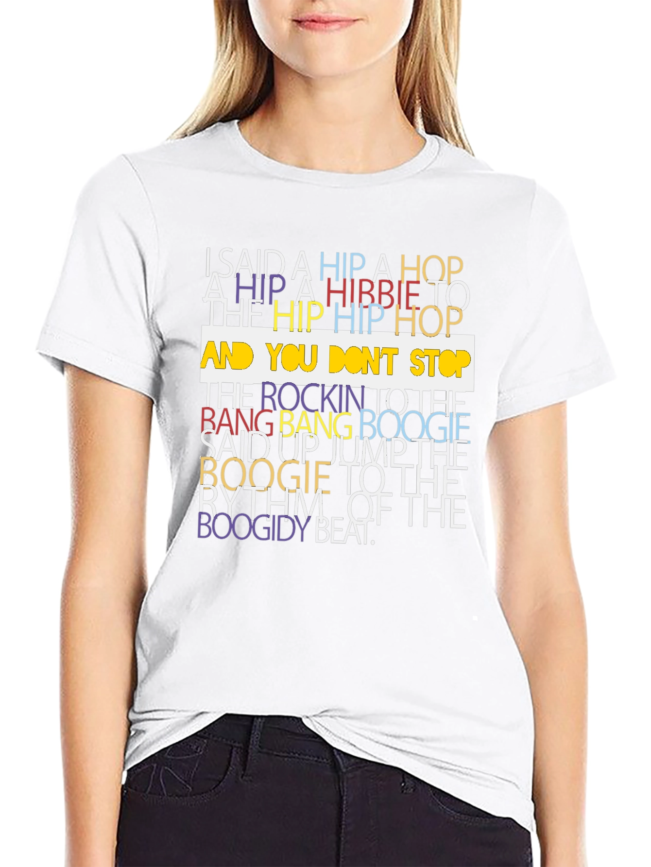 Retro Hip Hop Lyric T-Shirt - Classic Rhyme Design