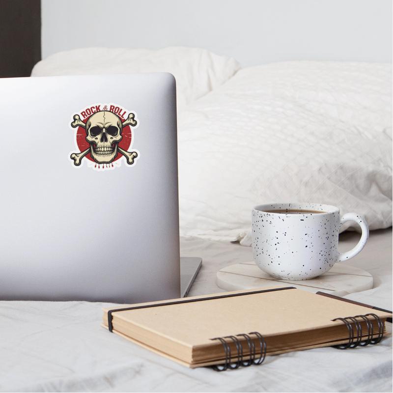 Rock Roll Skull Sticker Tee Collection