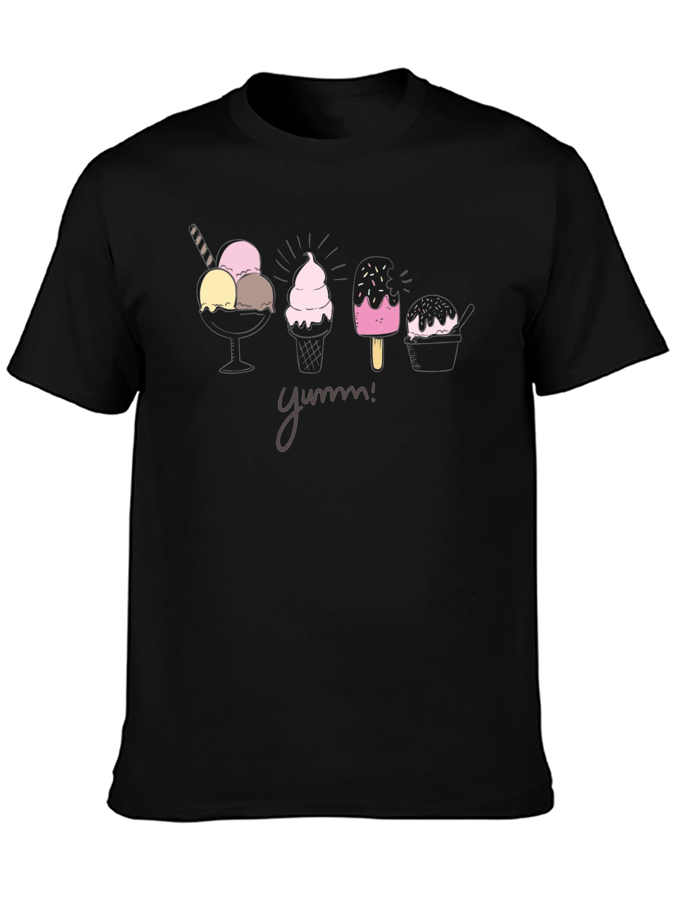 Yumm! Ice Cream Graphic T-Shirt - Black