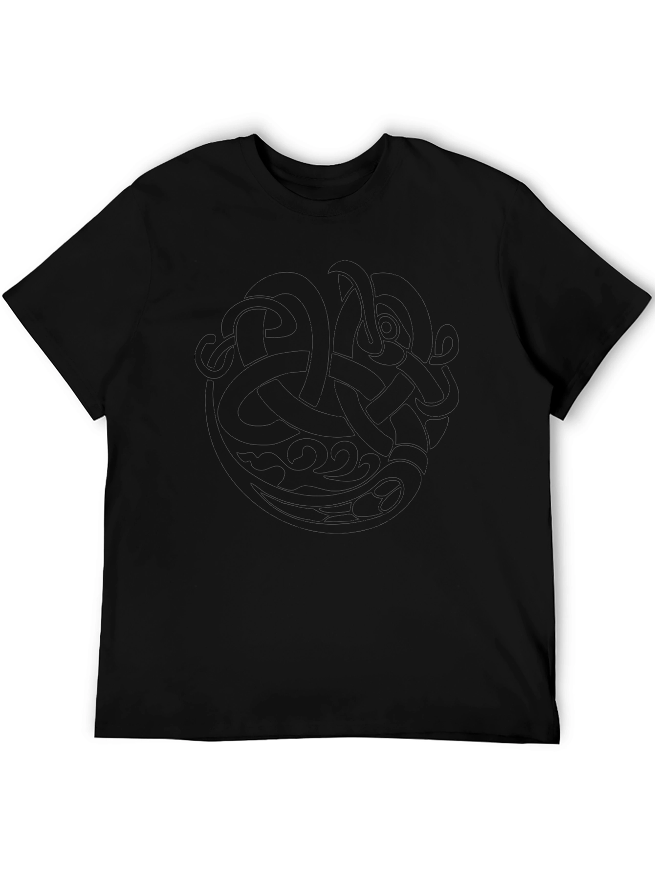 Mens Black Graphic Tee - Celtic Knot Design