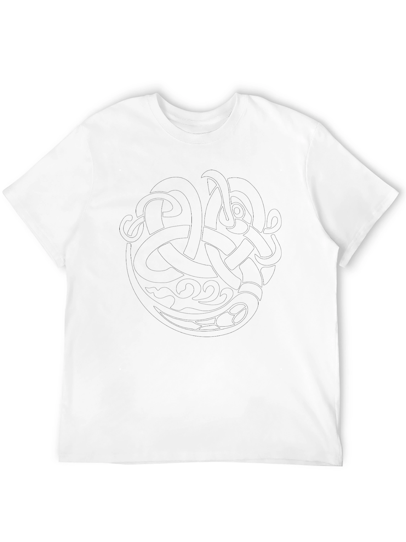 Mens Black Graphic Tee - Celtic Knot Design