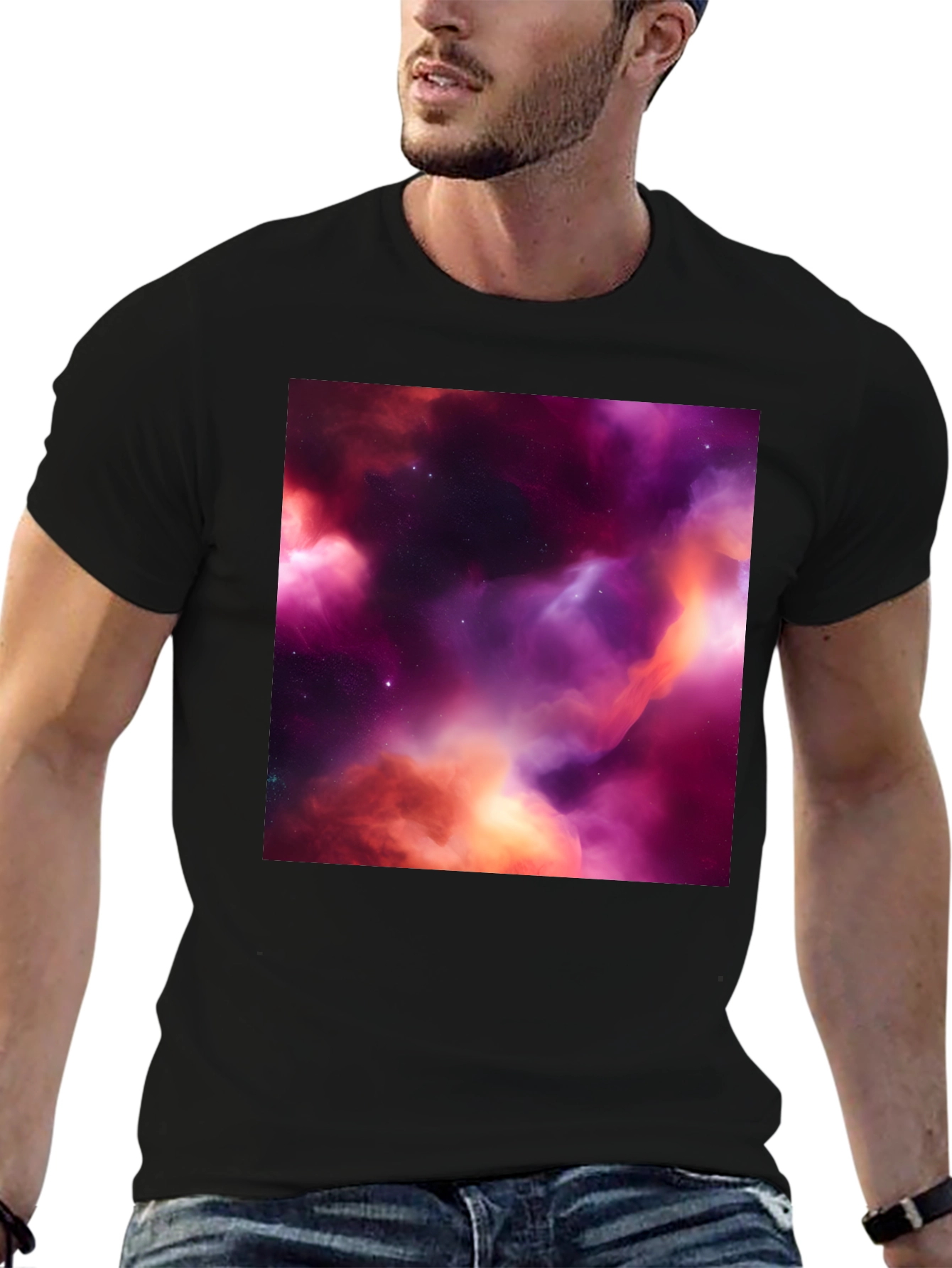 Nebula Space T-Shirt - Black Graphic Tee