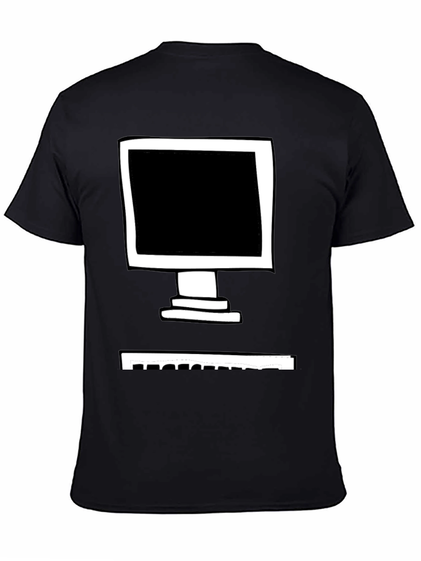 Retro Computer Graphic Tee - Black Cotton