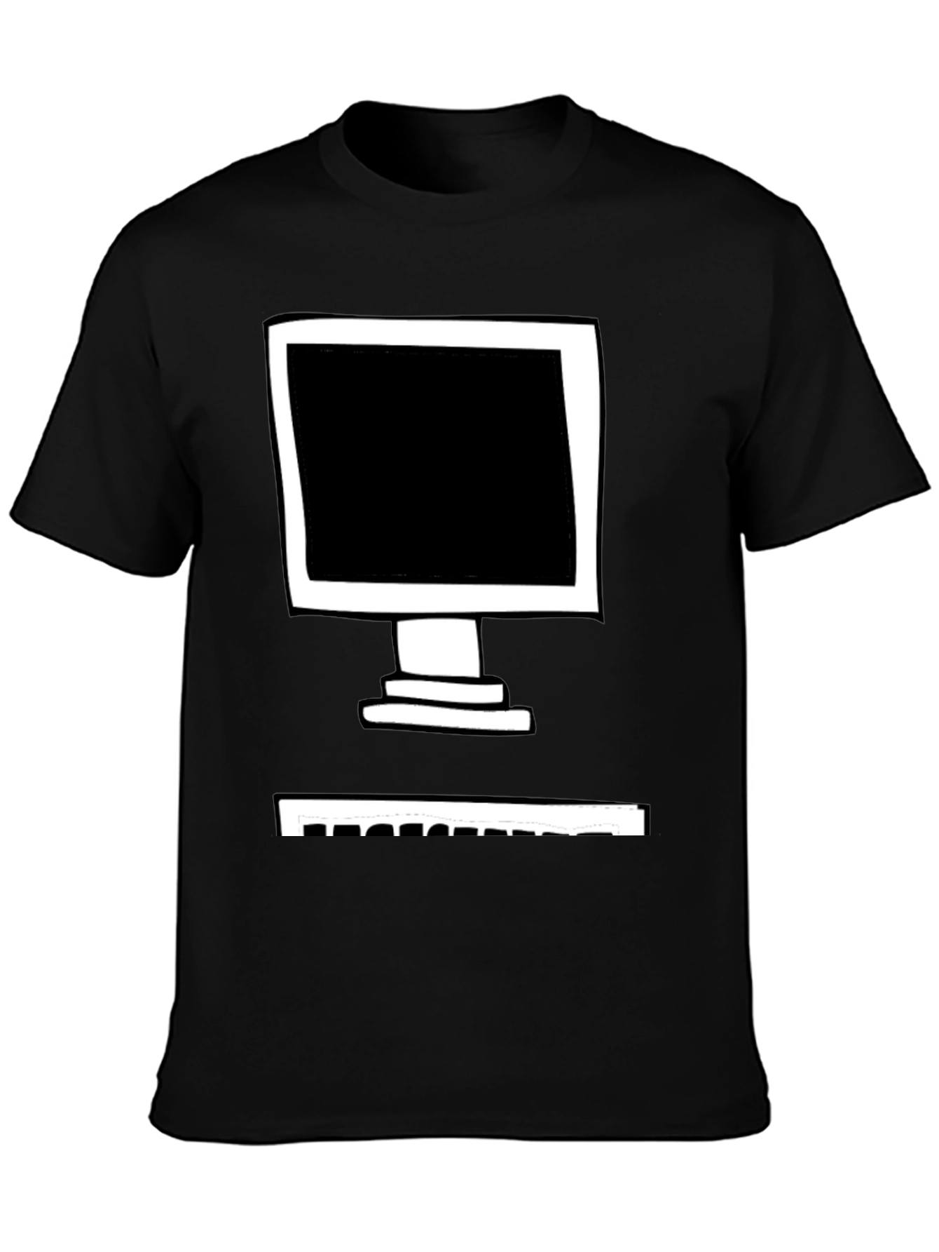 Retro Computer Graphic Tee - Black Cotton