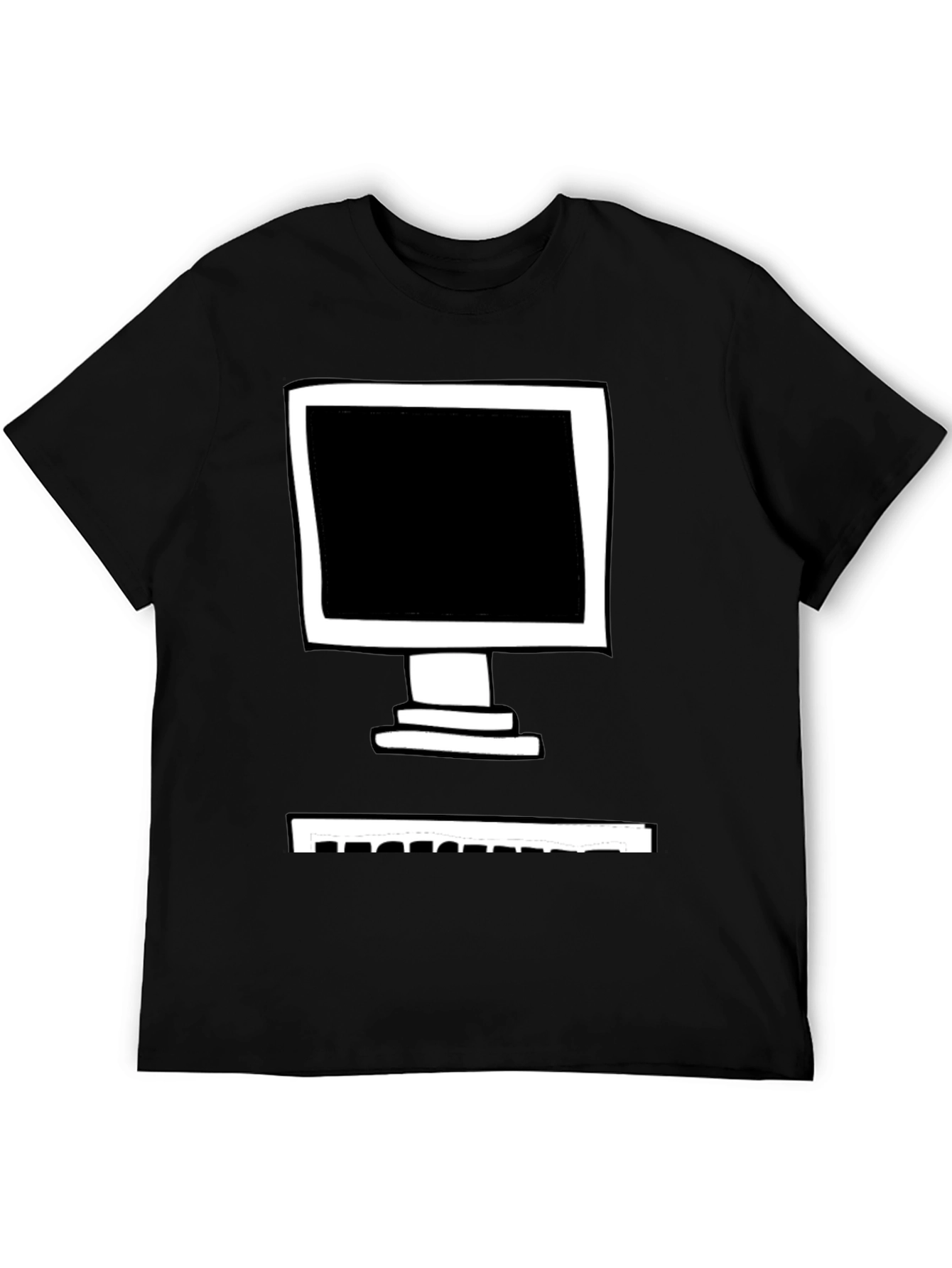 Retro Computer Graphic Tee - Black Cotton