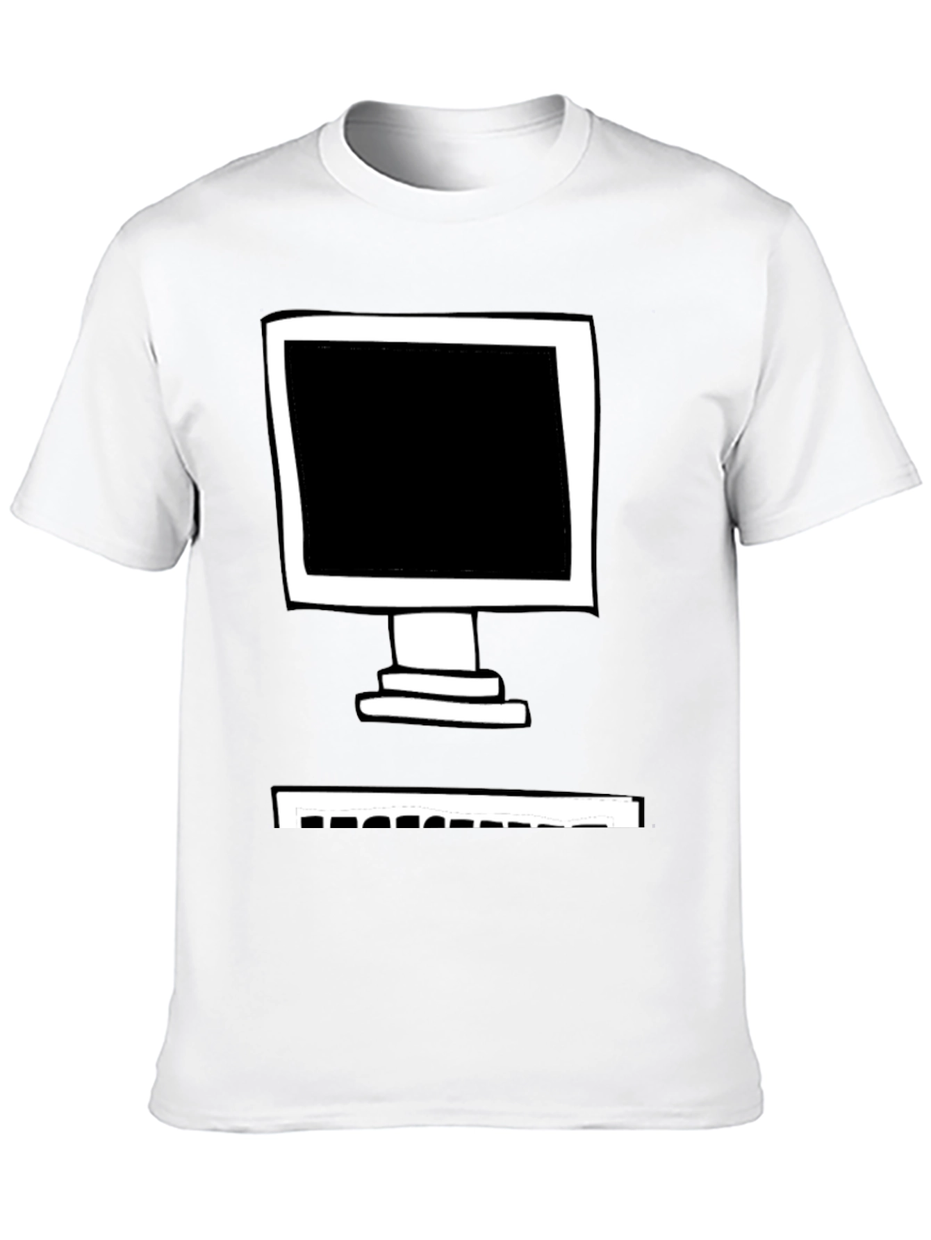 Retro Computer Graphic Tee - Black Cotton
