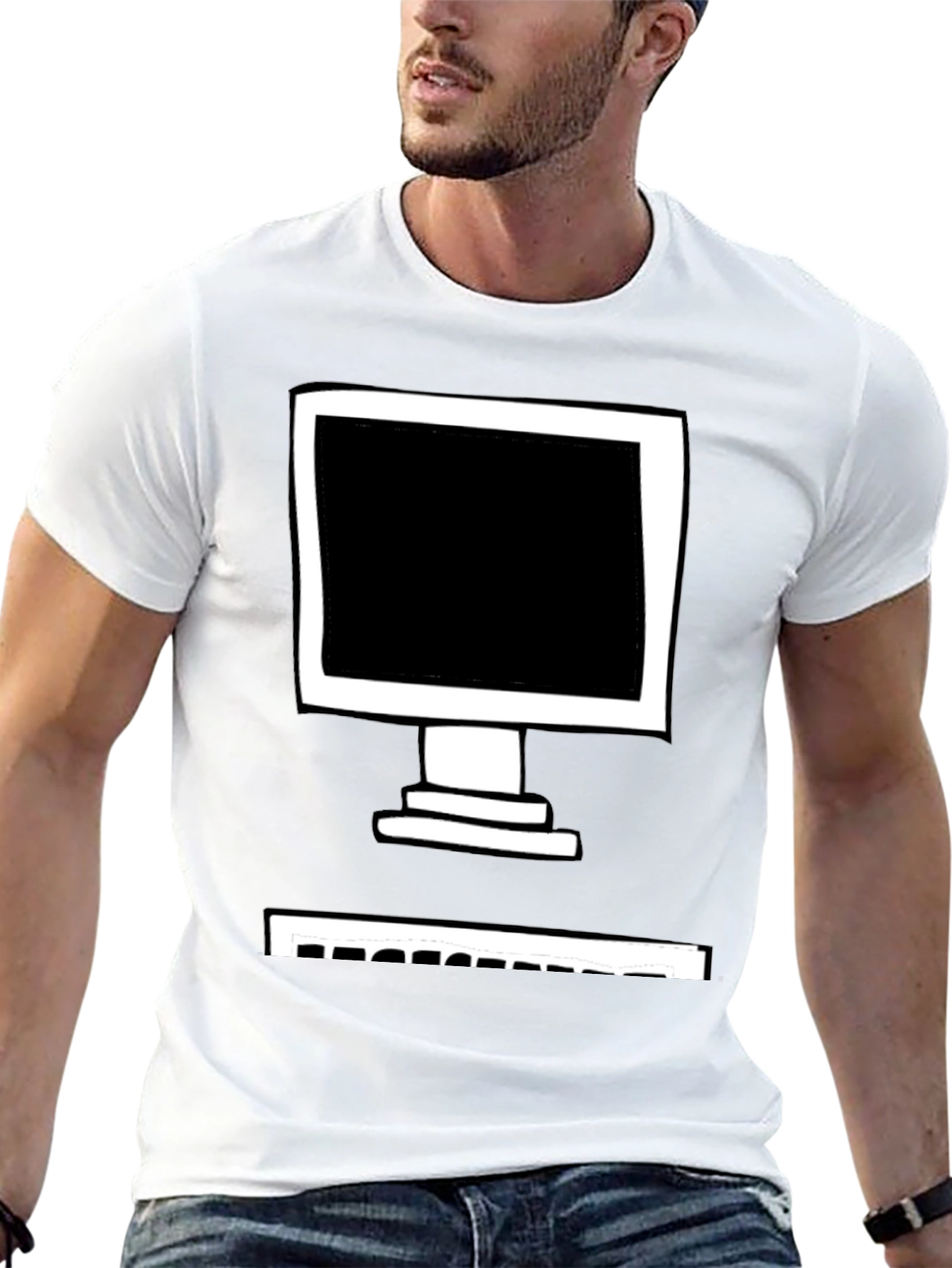Retro Computer Graphic Tee - Black Cotton