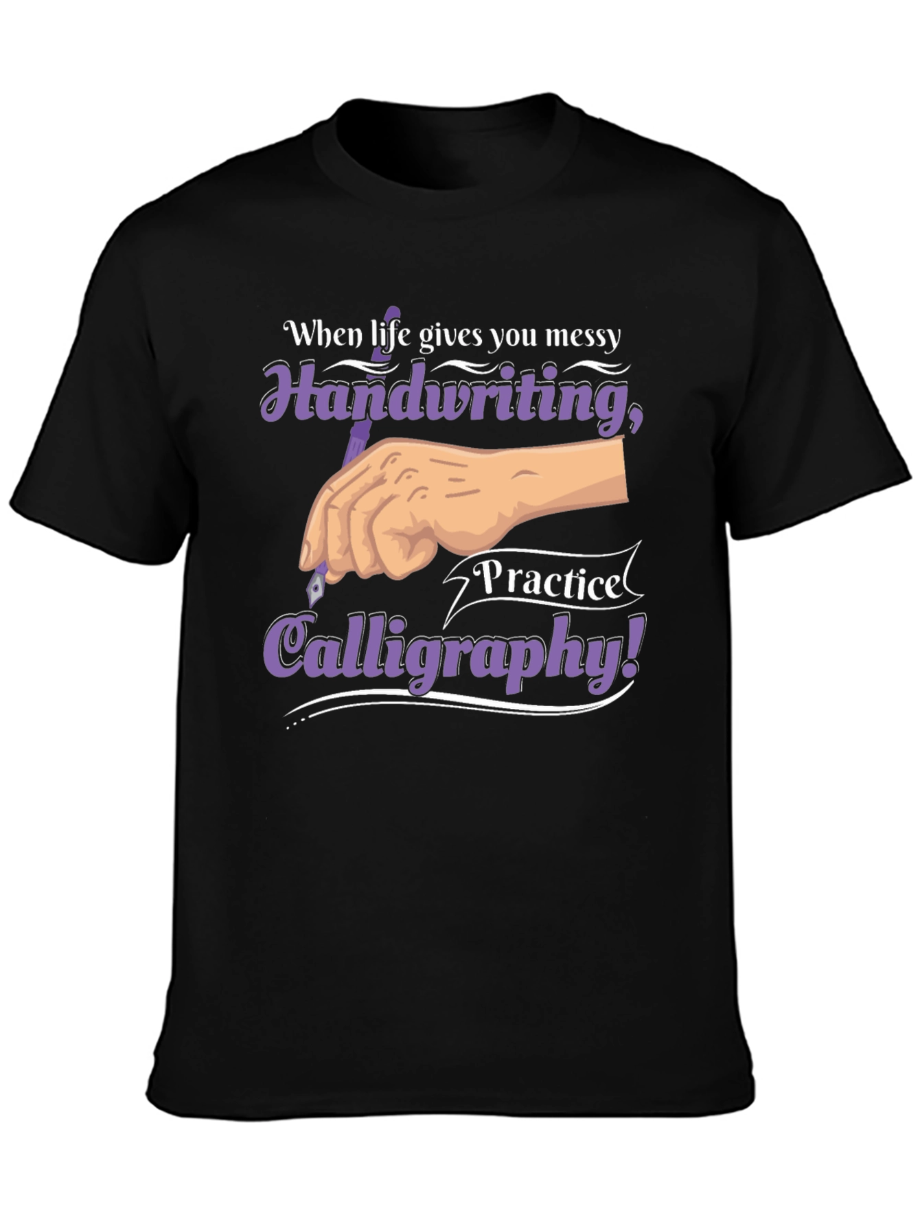 Calligraphy Practice T-Shirt Handwriting Art Tee