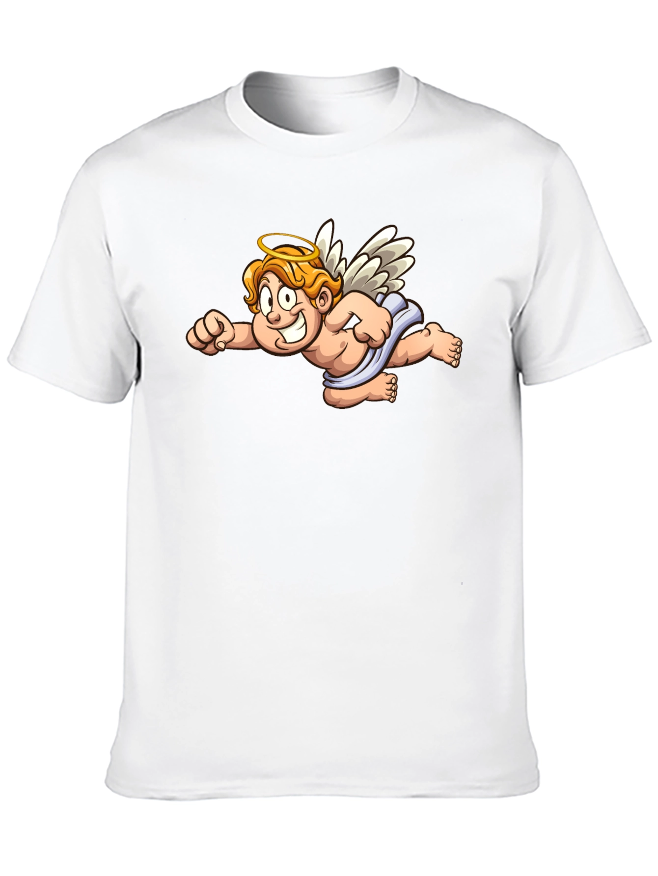 Angel Cartoon Graphic Black T-Shirt