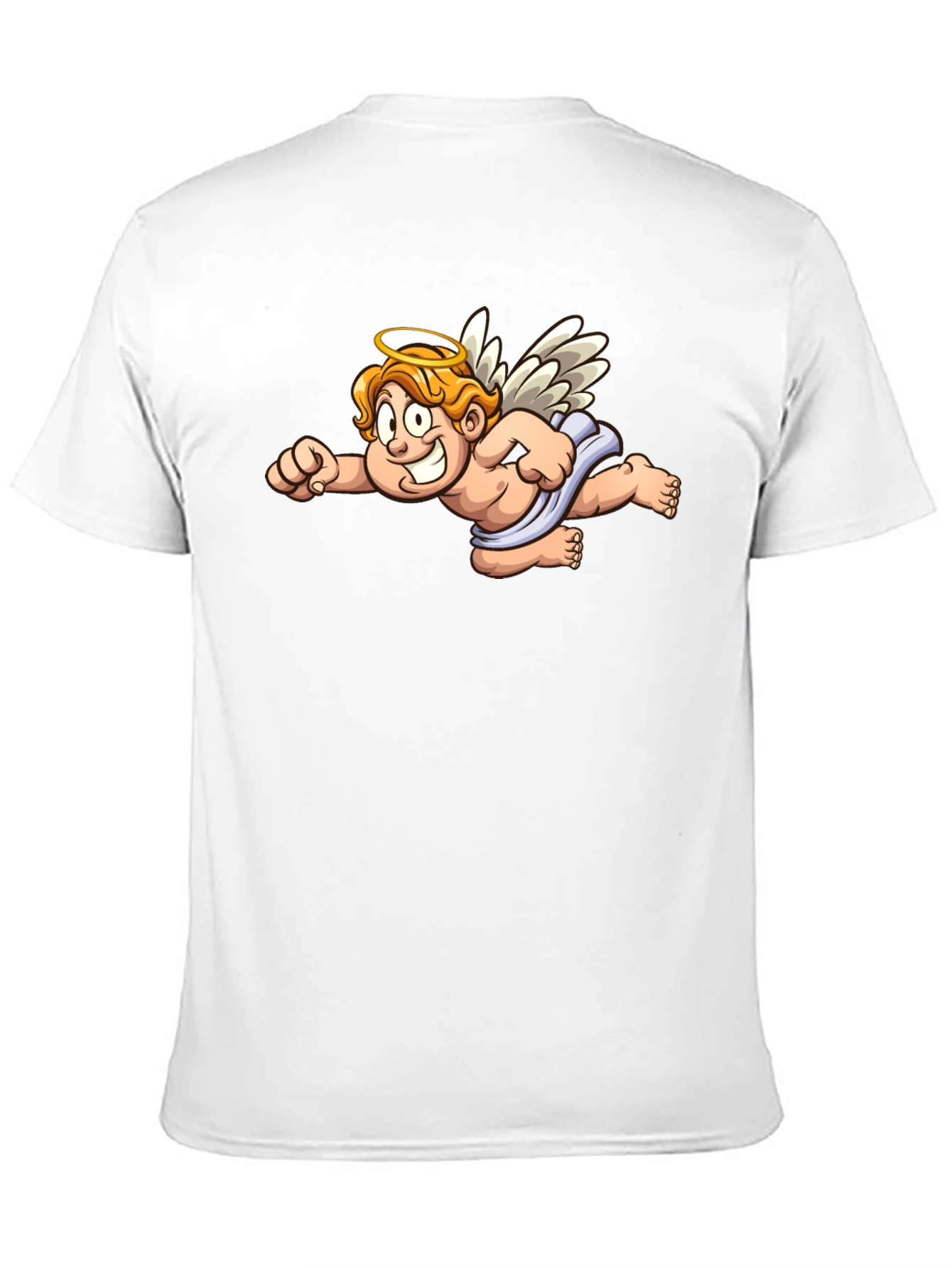 Angel Cartoon Graphic Black T-Shirt