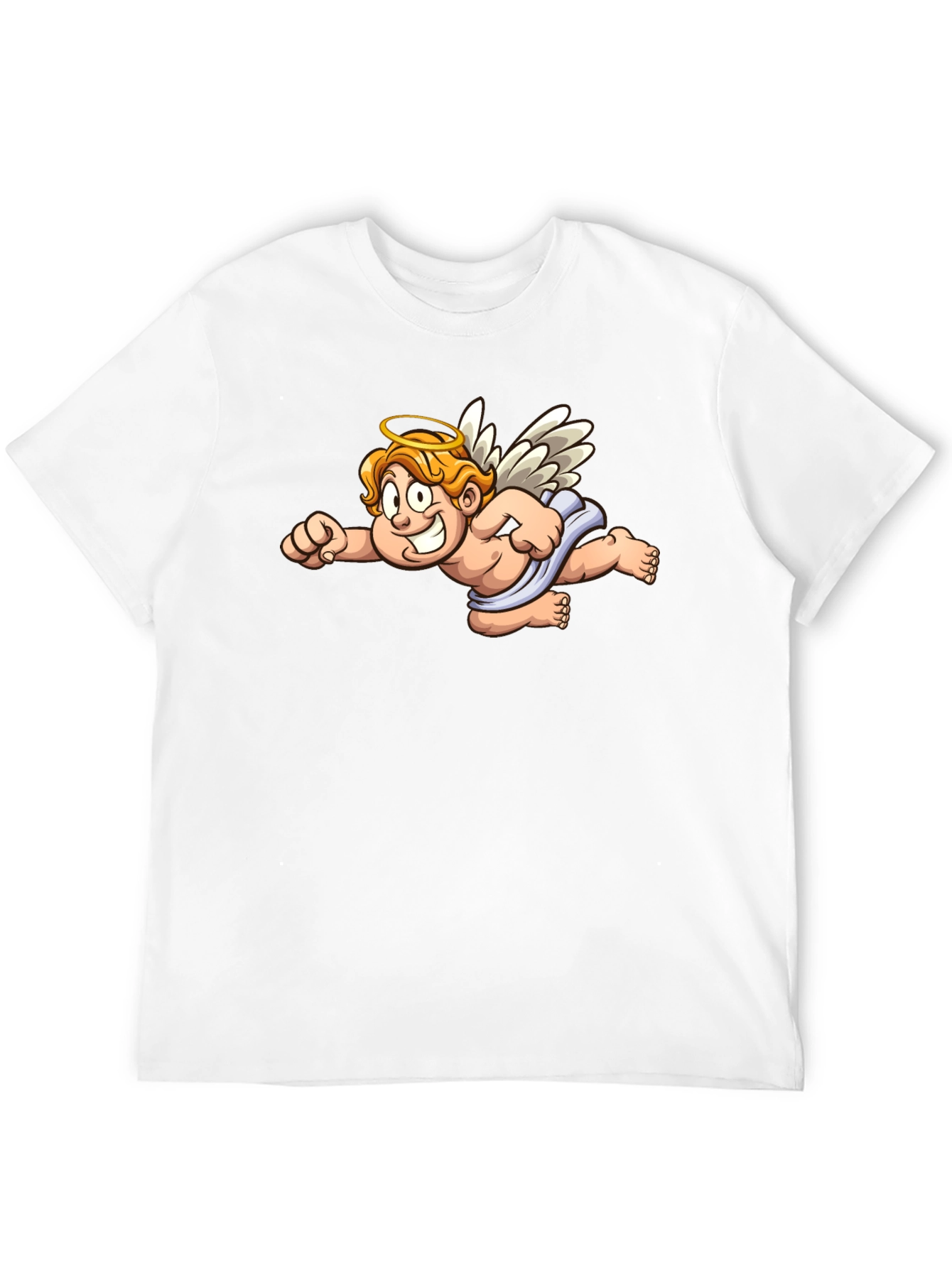 Angel Cartoon Graphic Black T-Shirt